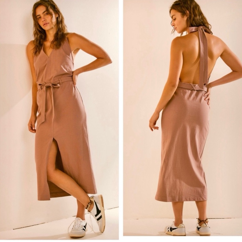Free People | FP Beach Randi Midi Halter Dress | Missing Belt | Medium | NWOT